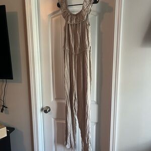 Beige Sleeveless Jumpsuit